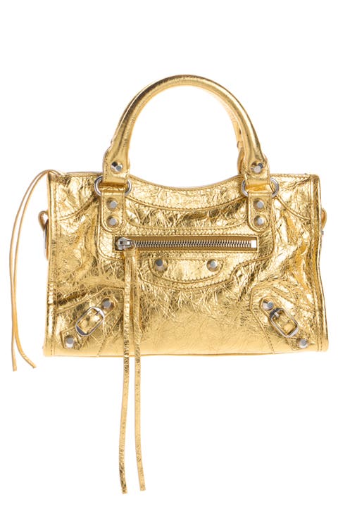Mini Le City Metallic Lambskin Leather Handbag