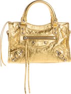 Balenciaga Mini Le City Metallic Lambskin Leather Handbag