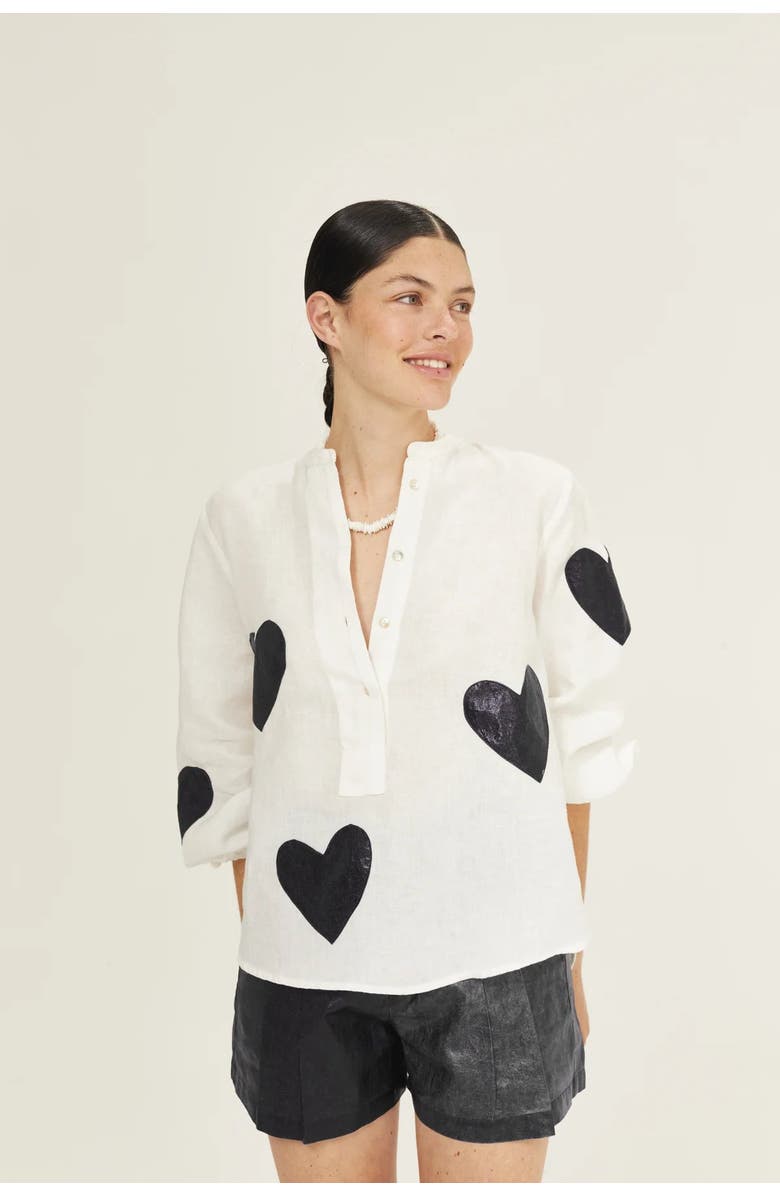 LANHTROPY Cupid Linen Shirt, Alternate, color, Off-White