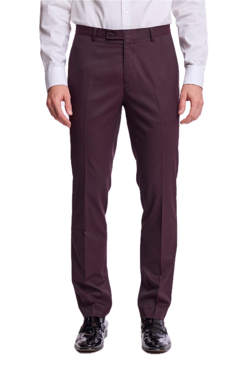 Slim Downing Pants, Main, color, DEEP BURGUNDY