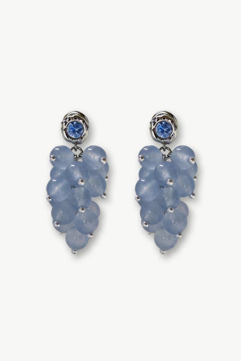 Isla Cascade Cluster Aquamarine Bead Drop Earrings