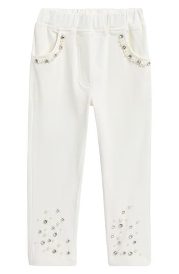 Doe A Dear Kids' Embellished Stretch Twill Pants In White