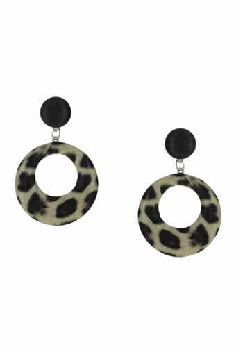 OLIVIA WELLES Neva Leopard Print Earrings