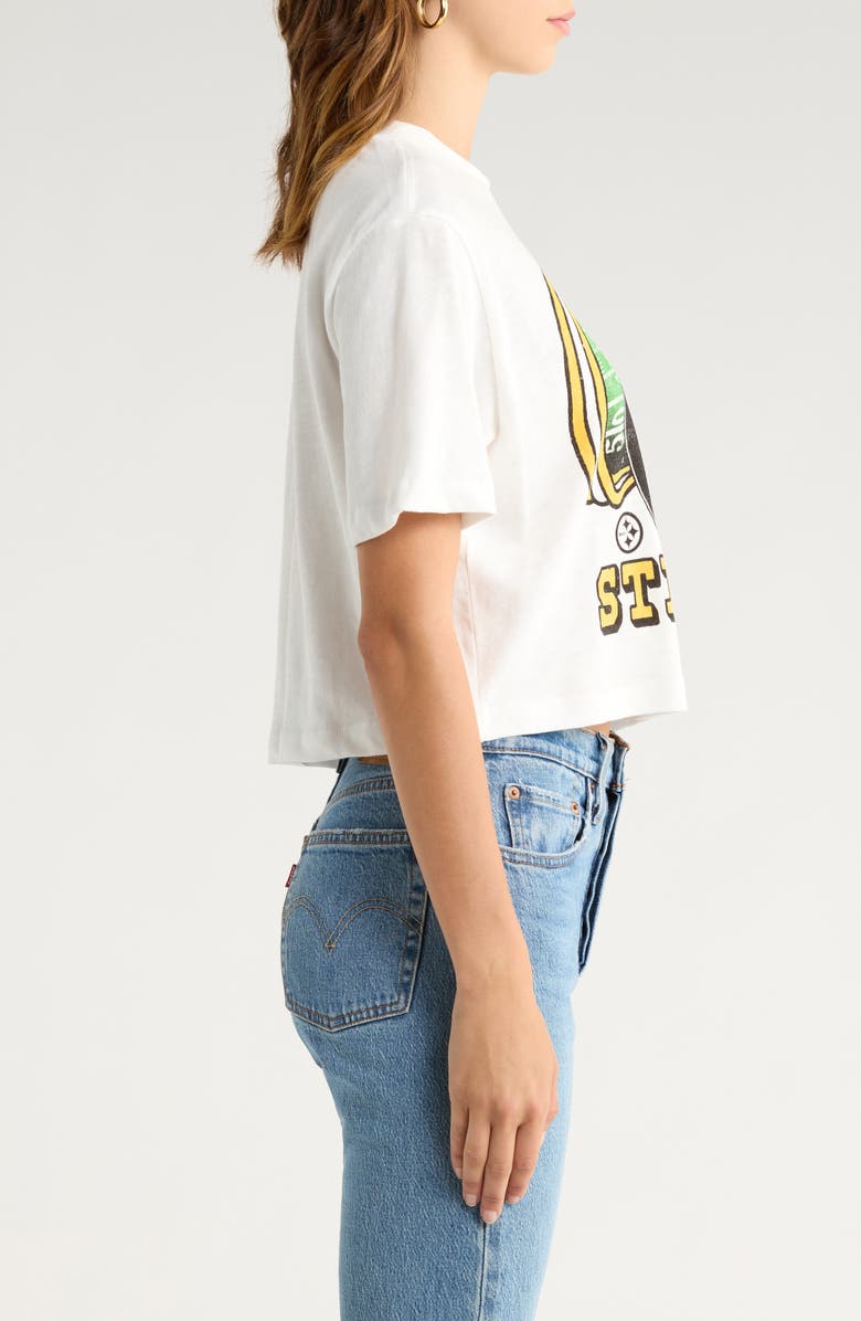 Junk Food Steelers Game Time Cotton Graphic Baby Tee, Alternate, color, Vintage White