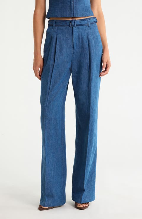 Acacia High Waist Belted Jeans (Tidepool)