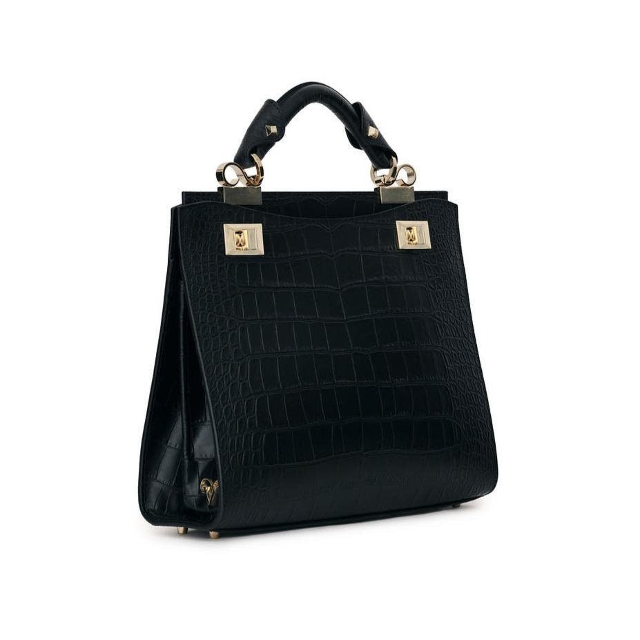 VIE LORIE Veronika Top Handle Bag, Alternate, color, Onyx