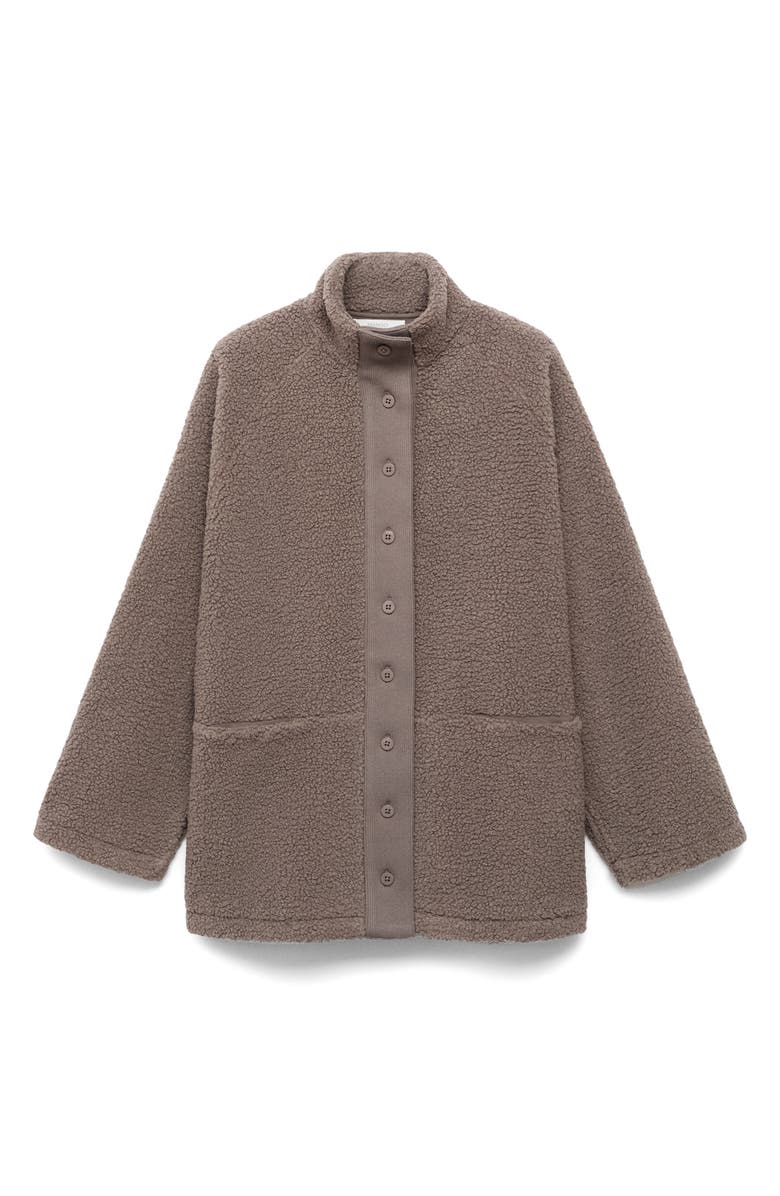 MANGO Textured Fleece Cardigan, Alternate, color,