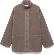 MANGO Textured Fleece Cardigan