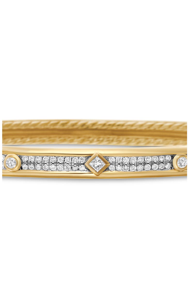 Modern Renaissance Bangle Bracelet in 18K Yellow Gold with Full Pavé Diamonds, 4.5mm, Alternate, color, 18K YELLOW GOLD