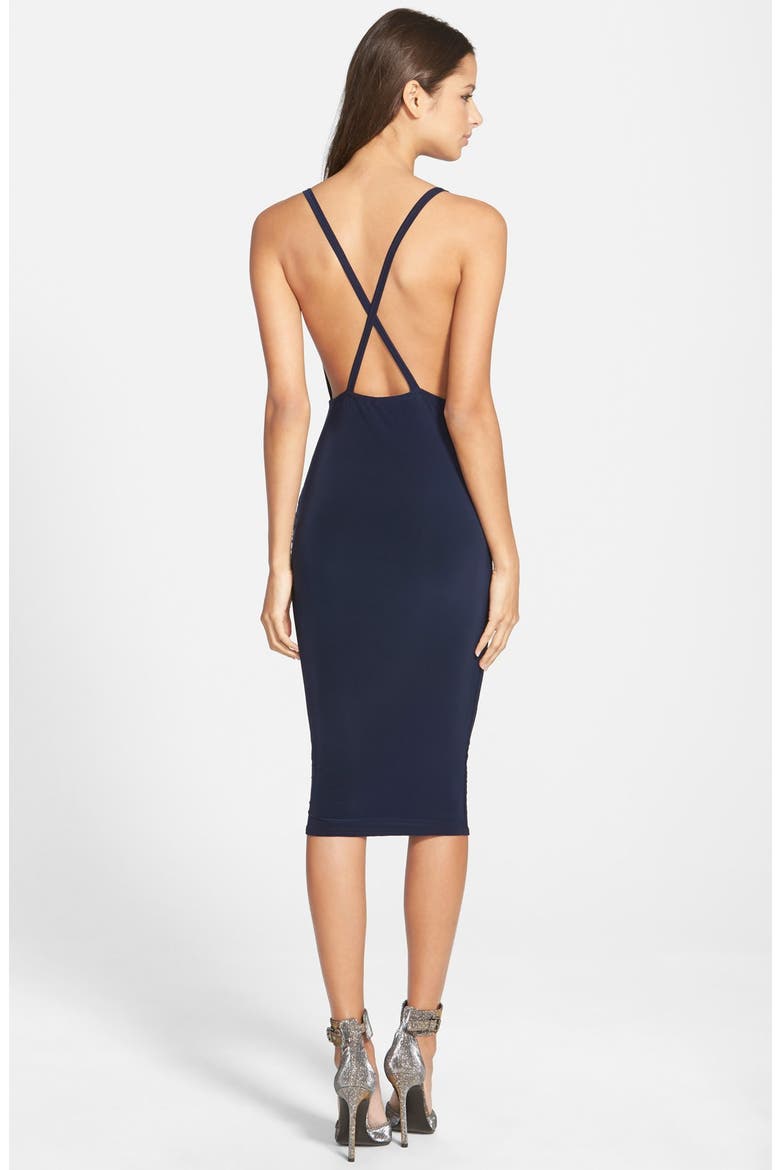 Slinky Body-Con Dress, Alternate, color, NAVY
