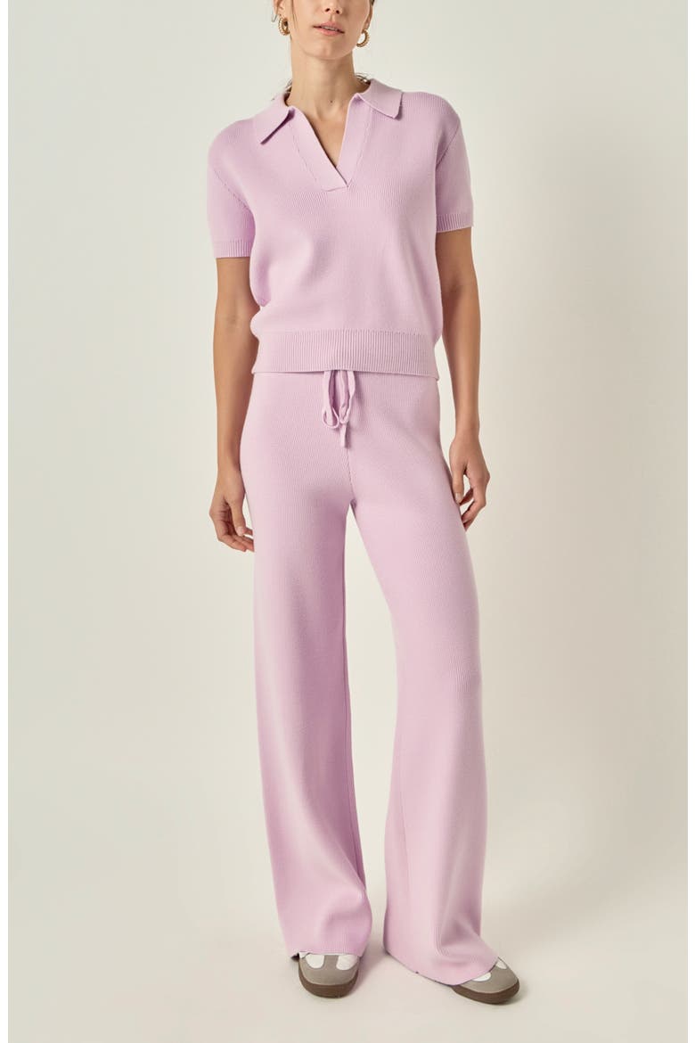 Johnny Collar Knit Top, Alternate, color, LILAC
