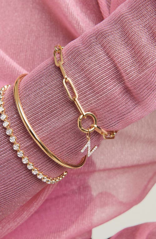 Mejuri Diamond Letter Charm In Orange