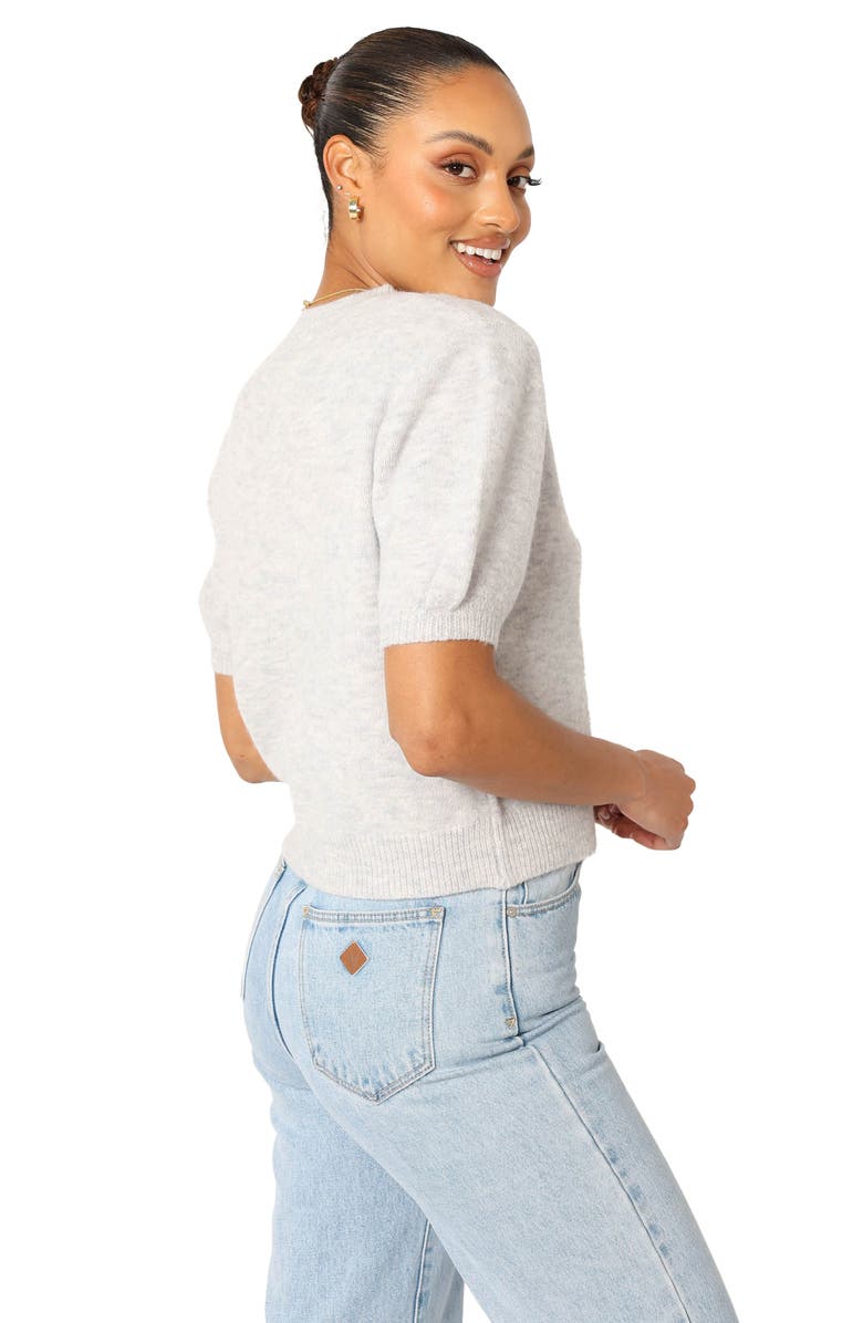 Petal & Pup Noah Puff Sleeve Sweater, Alternate, color, Light Heather Grey