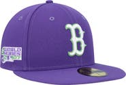 New Era Men's New Era Purple Boston Red Sox Lime Side Patch 59FIFTY Fitted Hat