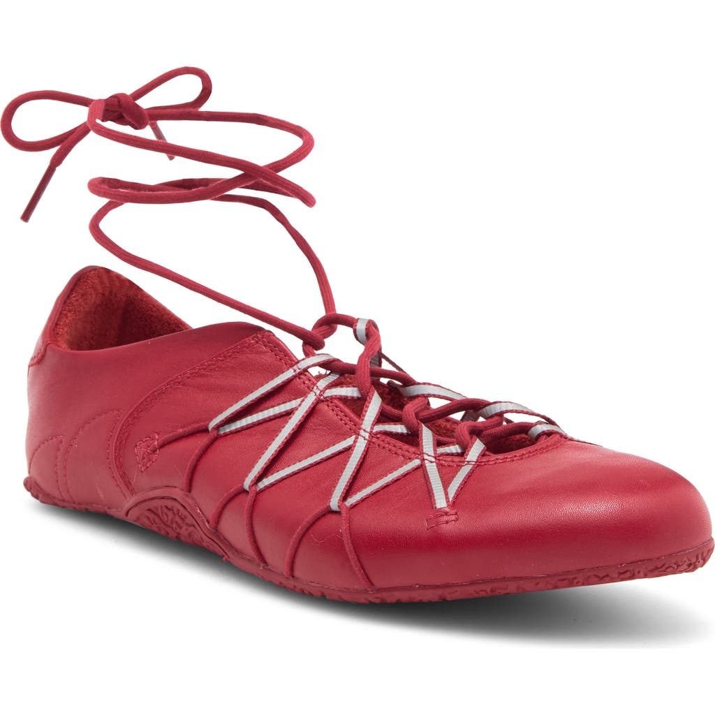 Jeffrey Campbell Regimen Ankle Wrap Sneaker In Red Combo
