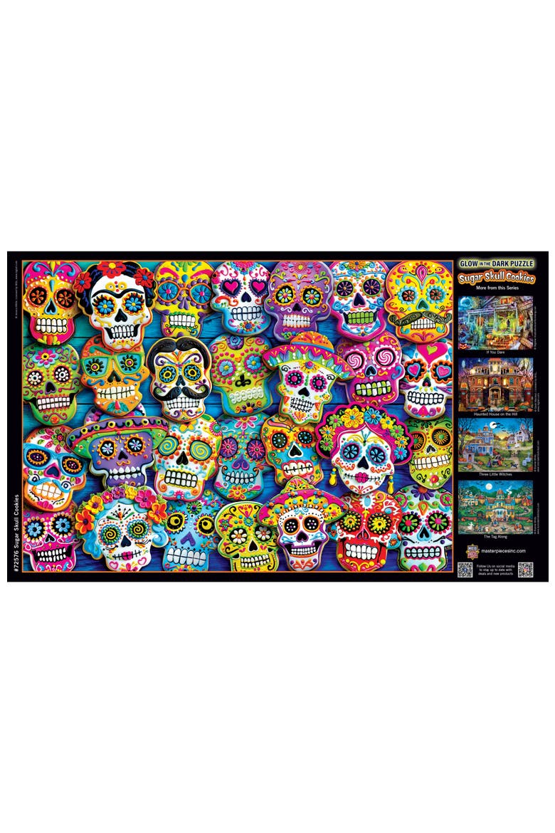 Sugar Skull Cookies 1000pc Glow Puzzle, Alternate, color, Multicolor
