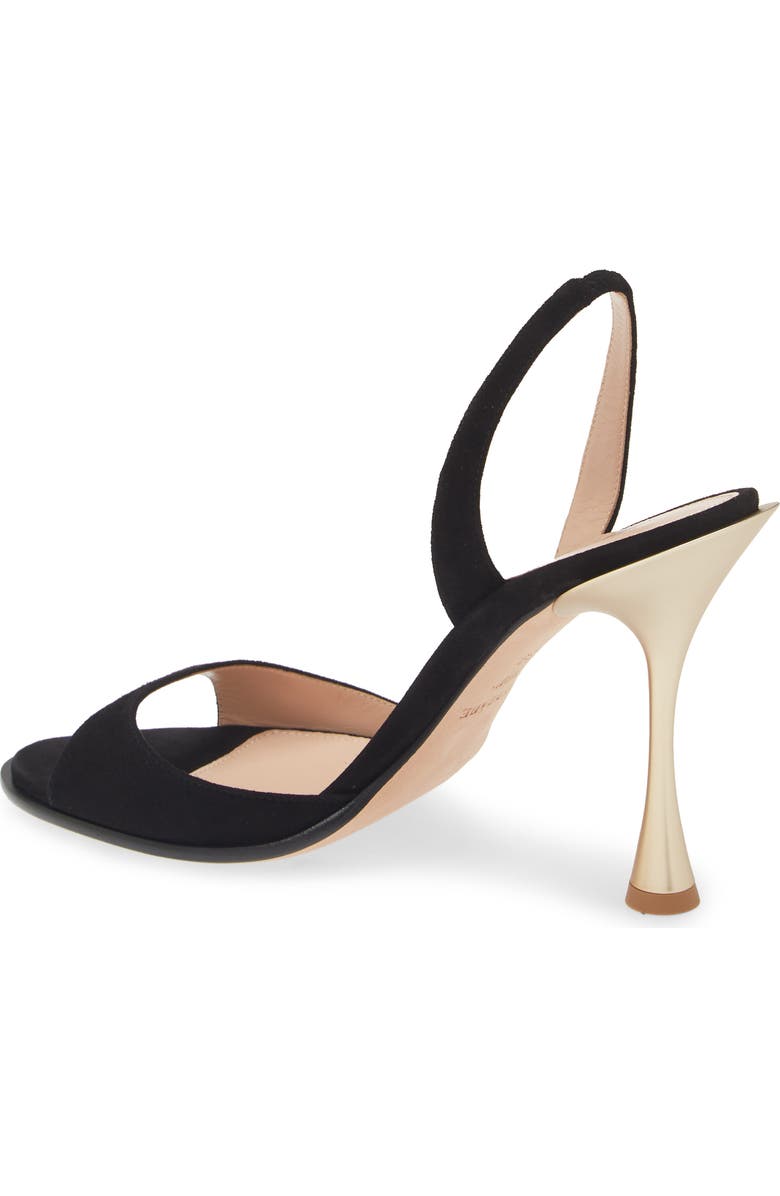 BETZÁBE Slingback Sandal, Alternate, color, Black Suede Matte Gold Heel