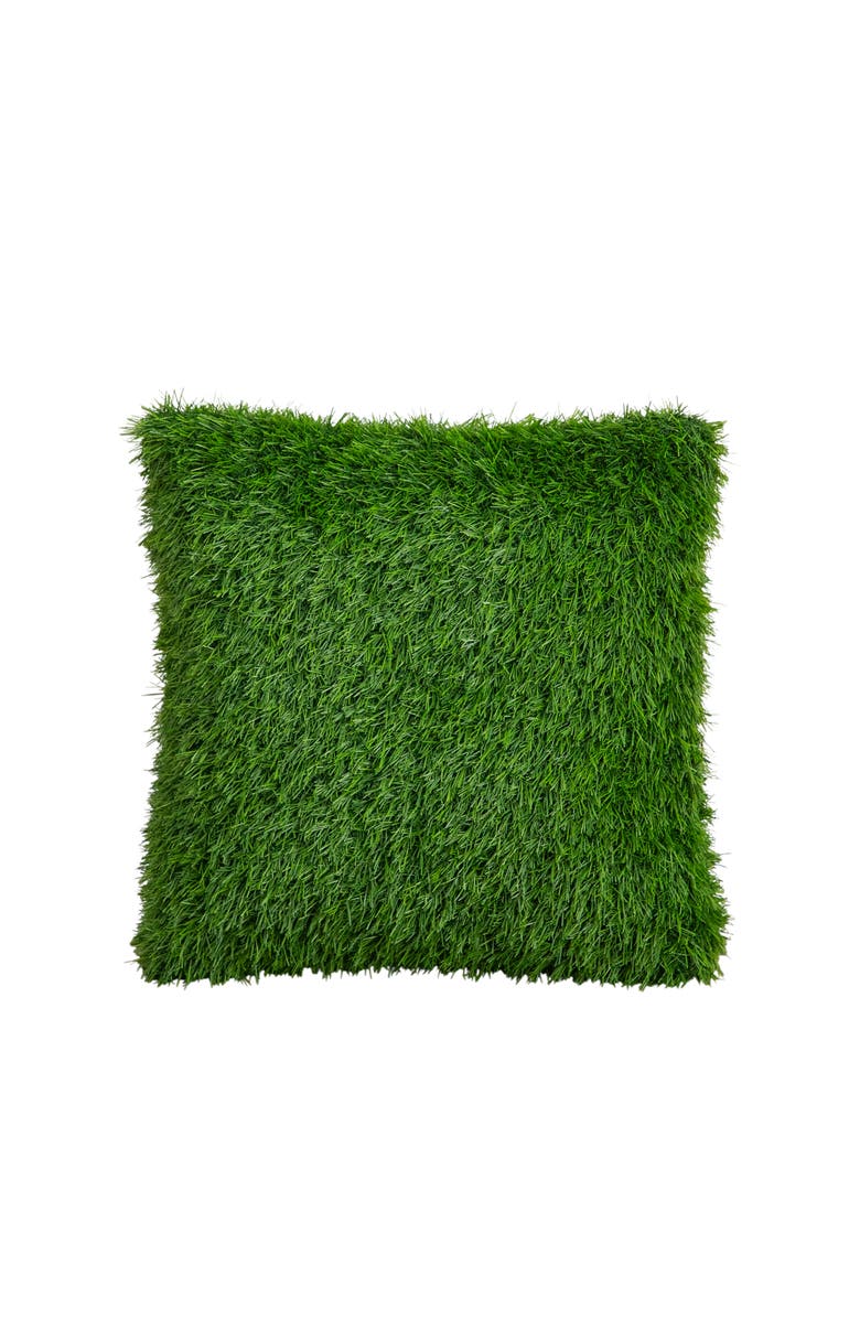 NEARLY NATURAL 15-in UV Resistant Artificial Grass Pillow Cushion, Main, color, Green