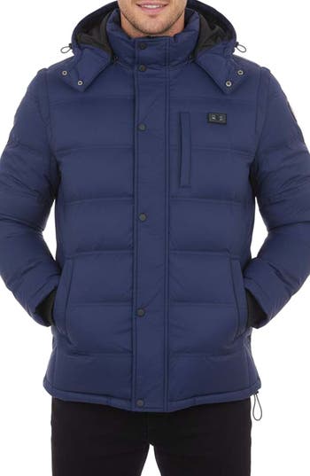 Helios The Heated Coat Helios 2-in-1 Heated Hybrid Coat In Blue