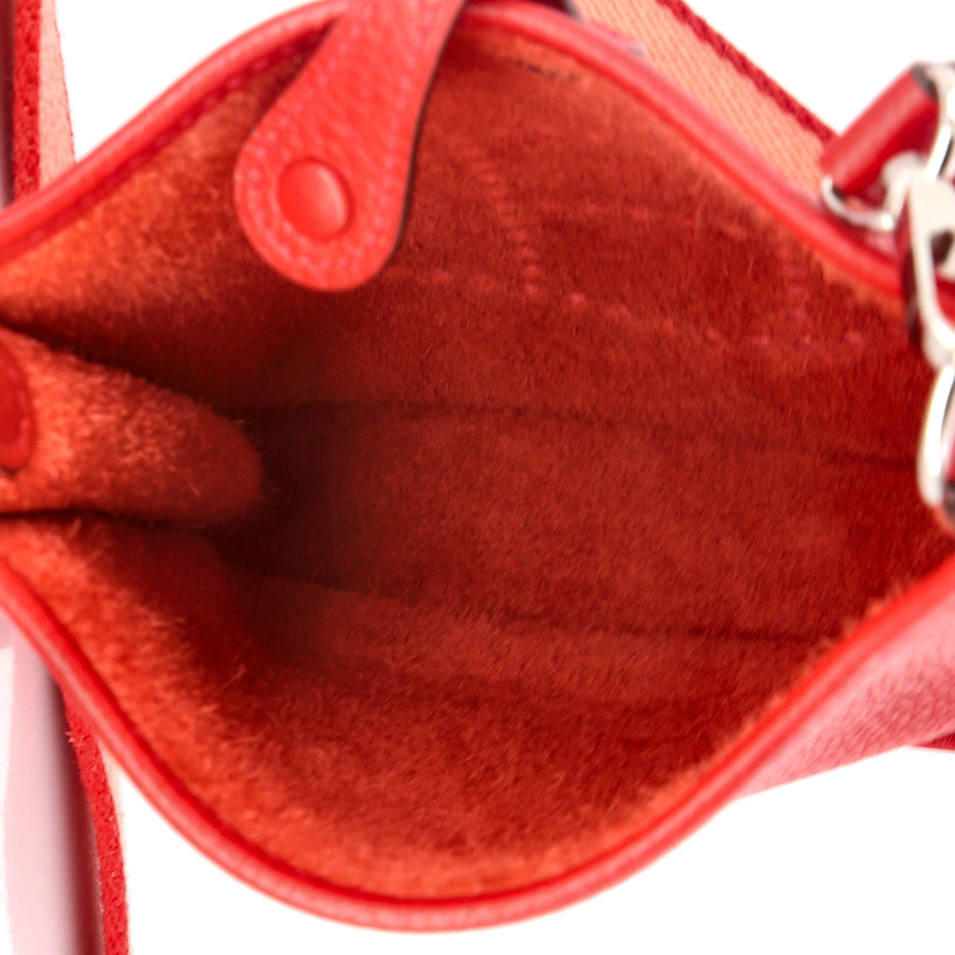 Pre-Owned Hermes Evelyne Bag Gen III Clemence TPM, Alternate, color, Rouge Casaque