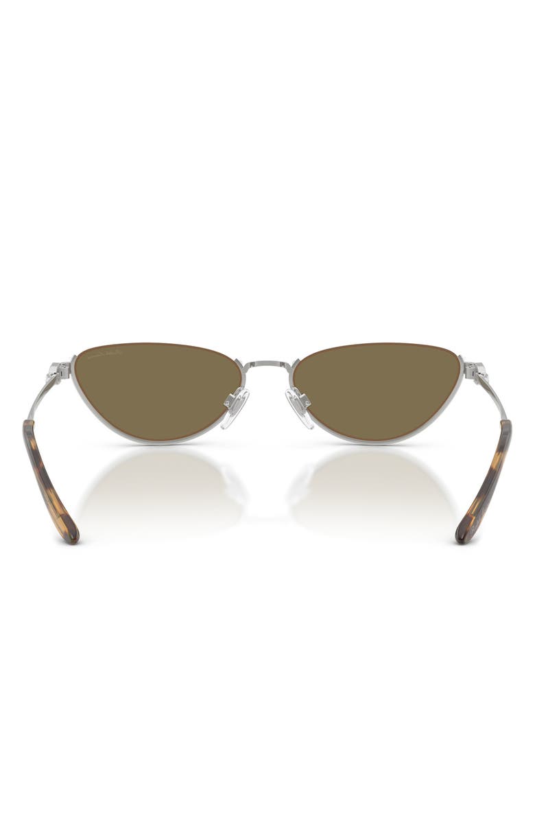 Ralph Lauren 57mm Cat Eye Sunglasses, Alternate, color, Shiny Silver / Light Brown
