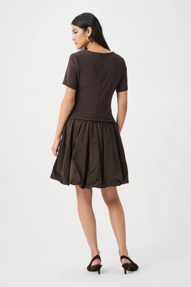 Silky Knit & Memory Fit And Flare Dress, Alternate, color, Mocha