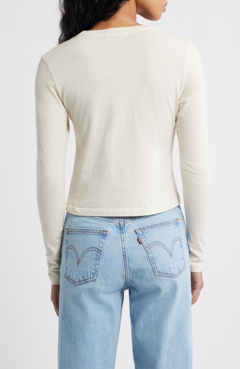 Daydreamer St. Moritz is for Lovers Long Sleeve Crop Graphic T-Shirt, Alternate, color, Dirty White