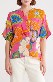 T Tahari Split Neck Shirt
