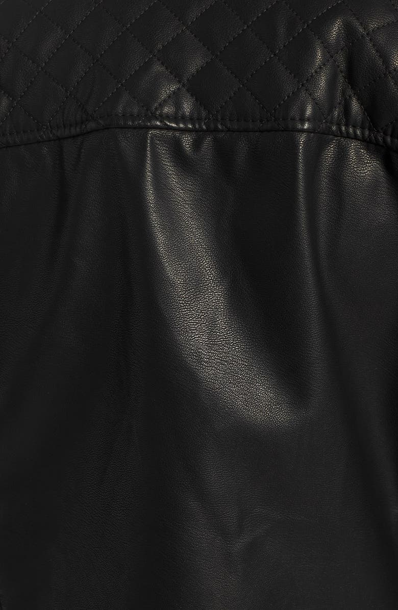 Topshop Faux Leather Biker Jacket, Alternate, color, 