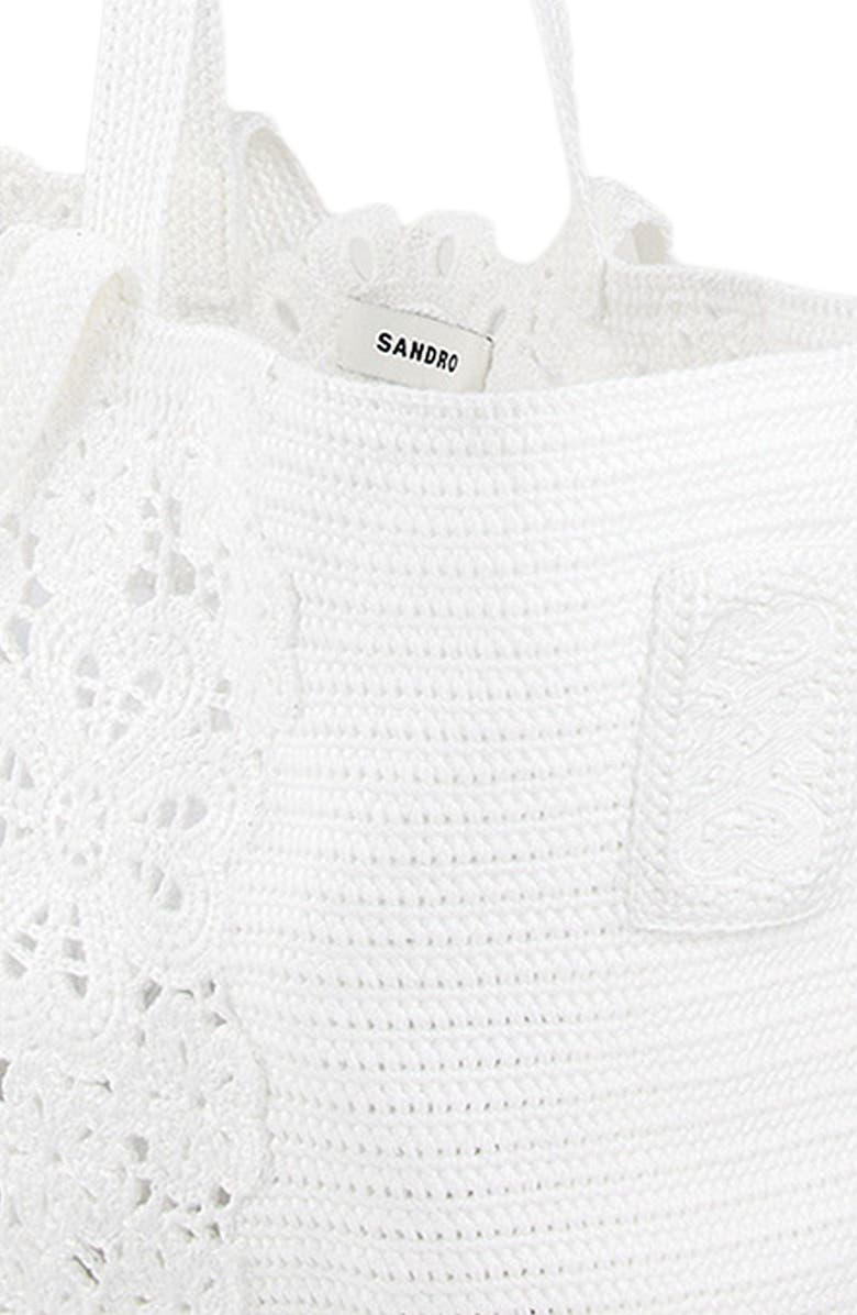 SANDRO Crochet tote bag, Alternate, color,