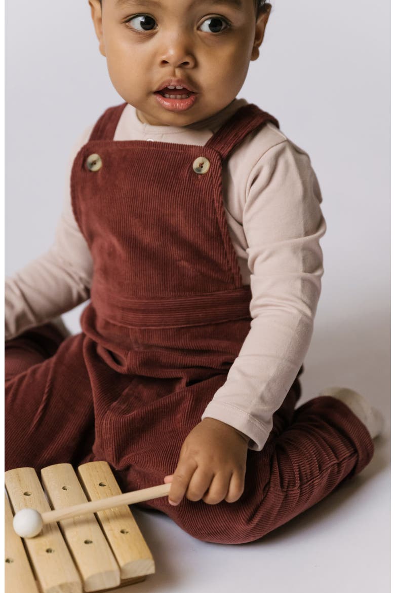 Organic Cotton Corduroy Overalls, Alternate, color, MULBERRY