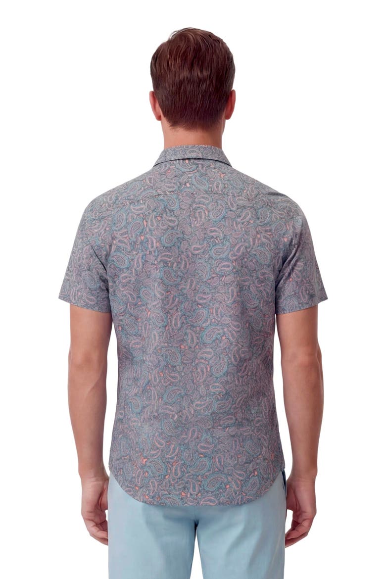 Paisley Pile Mens Printed Button Up Shirt, Alternate, color, PAISLEY PILE CORAL
