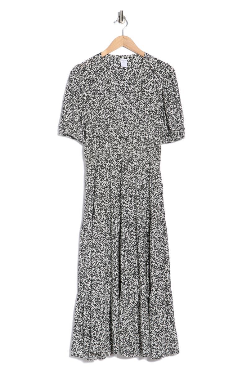 Melrose and Market Crinkled Short Sleeve Tiered Midi Dress, Alternate, color, 