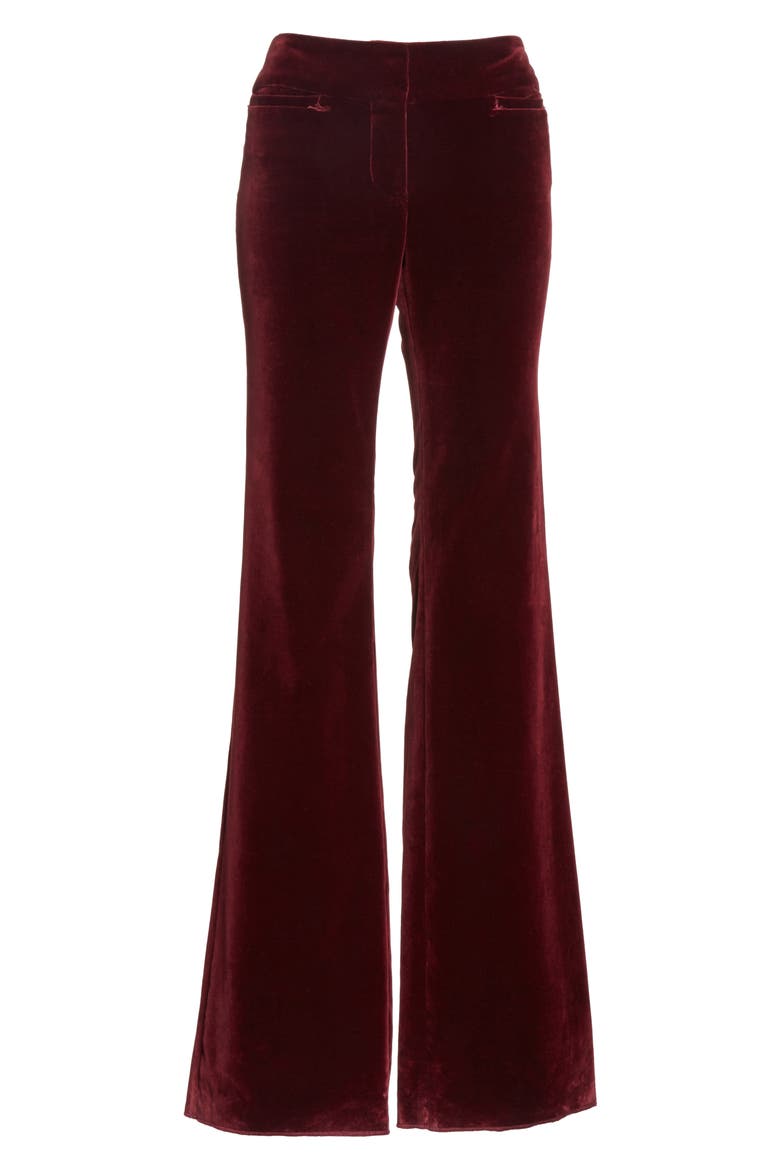 Amoire Velvet Flare Pants, Alternate, color, BURGUNDY
