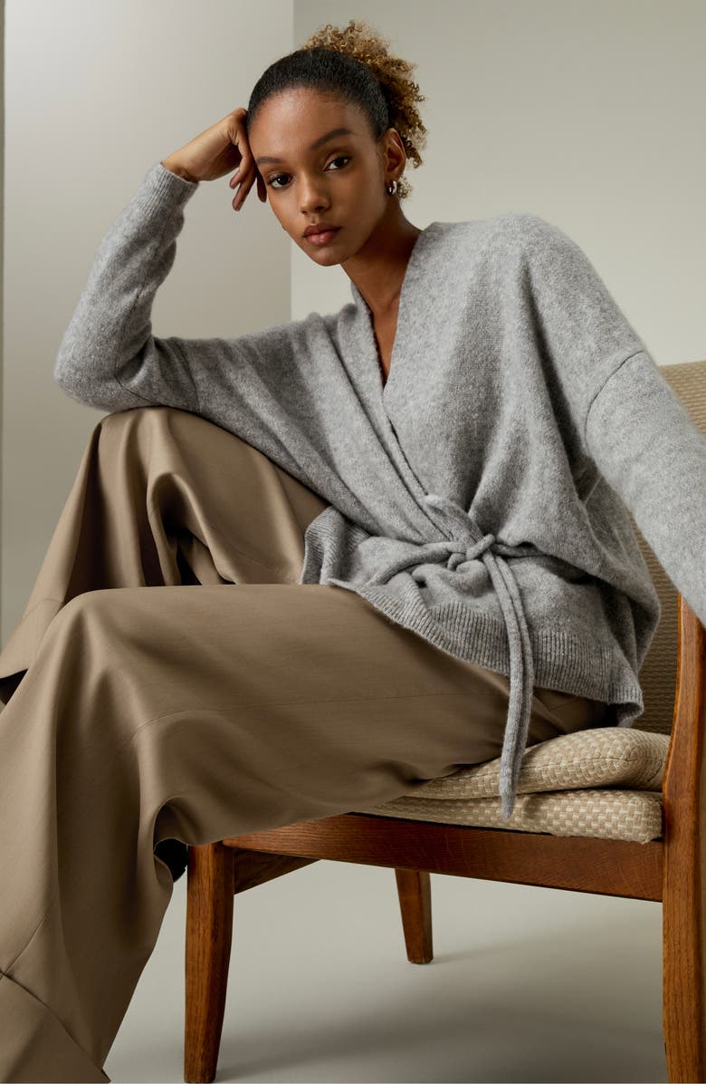 Lounge Wrap Wool Knit Cardigan for Women