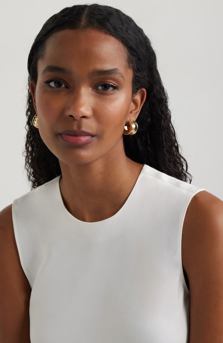 Nordstrom Sleeveless Satin Top, Alternate, color, Ivory Tofu