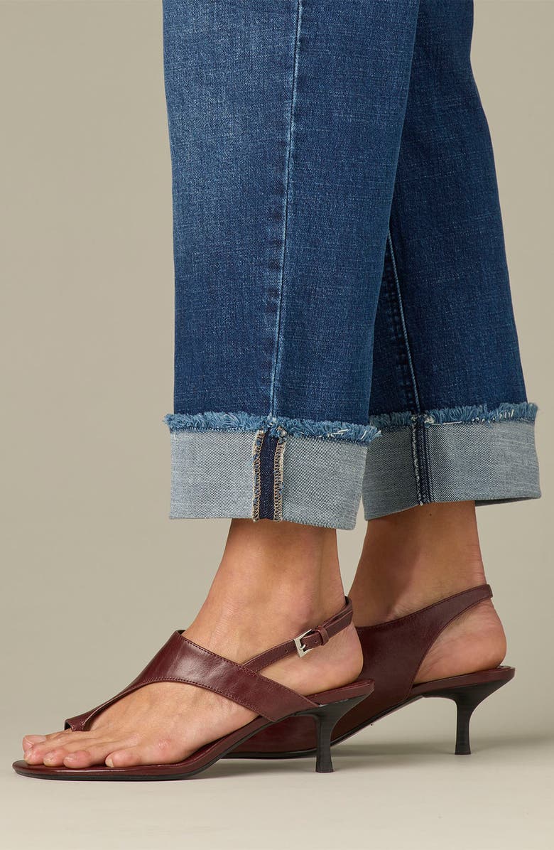 Wit & Wisdom Frayed High Waist Ankle Boyfriend Jeans, Alternate, color, Blue