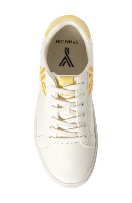 Yy Nation Fractus Cactus Sneaker In White/yellow/lemon
