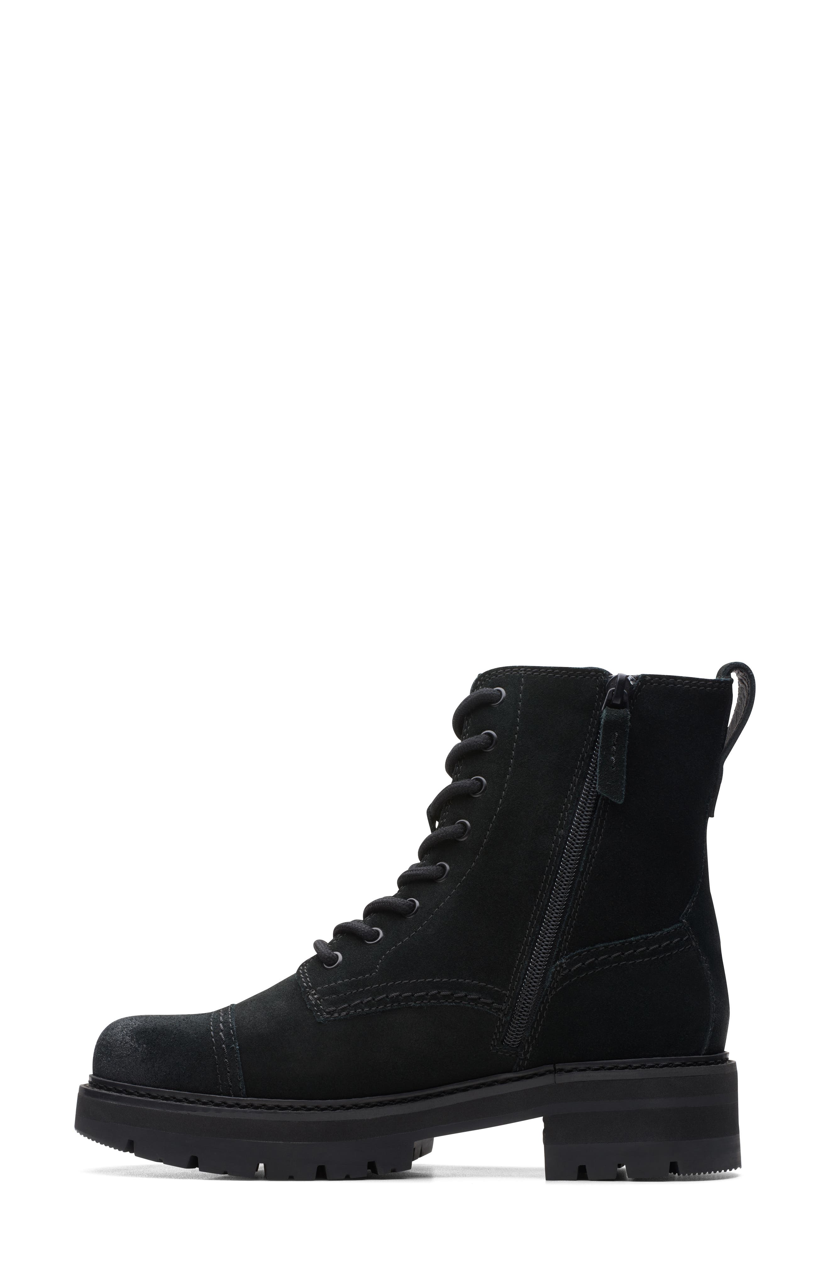 Clarks<sup>®</sup> Orianna Cap Lug Sole Bootie, Alternate, color, Black Sde