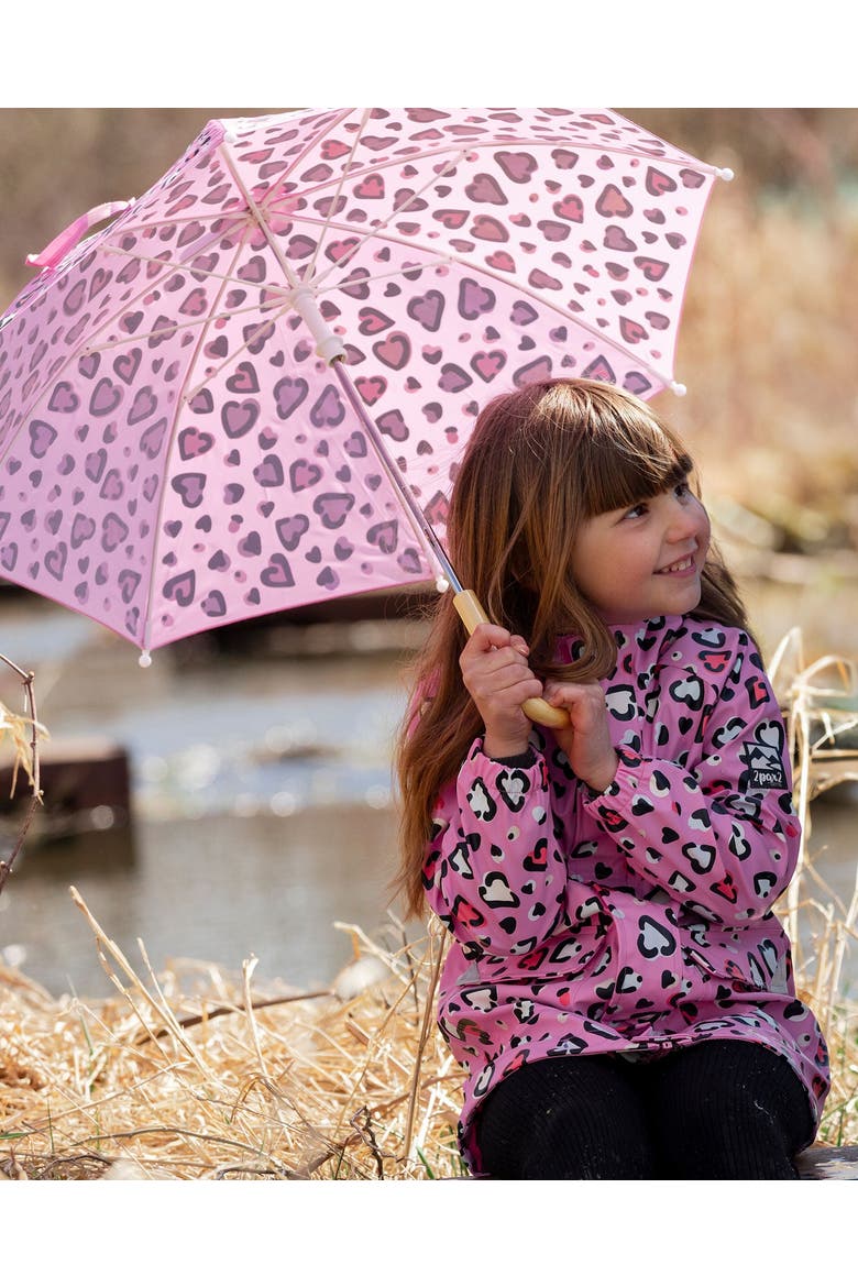 Color-Changing Hearts Umbrella, Alternate, color, Rose Printed with Hearts
