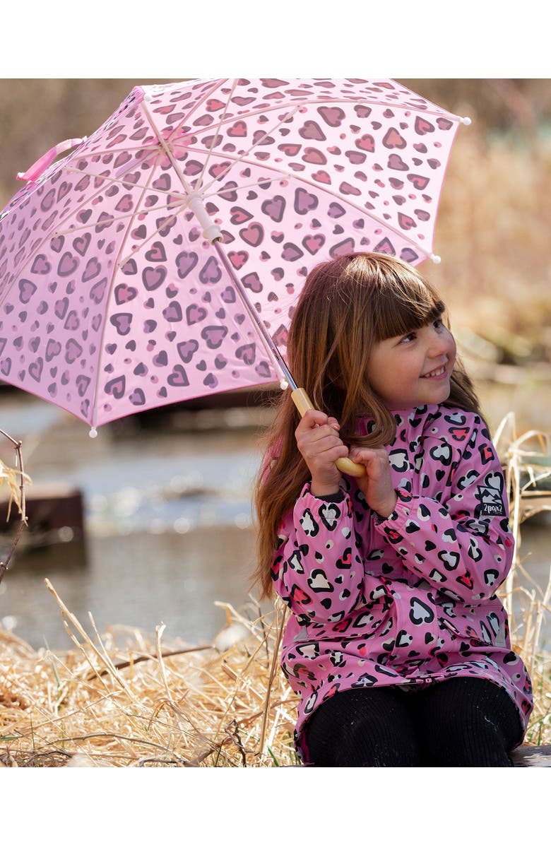 Deux par Deux Color-Changing Hearts Umbrella, Alternate, color, Rose Printed With Hearts