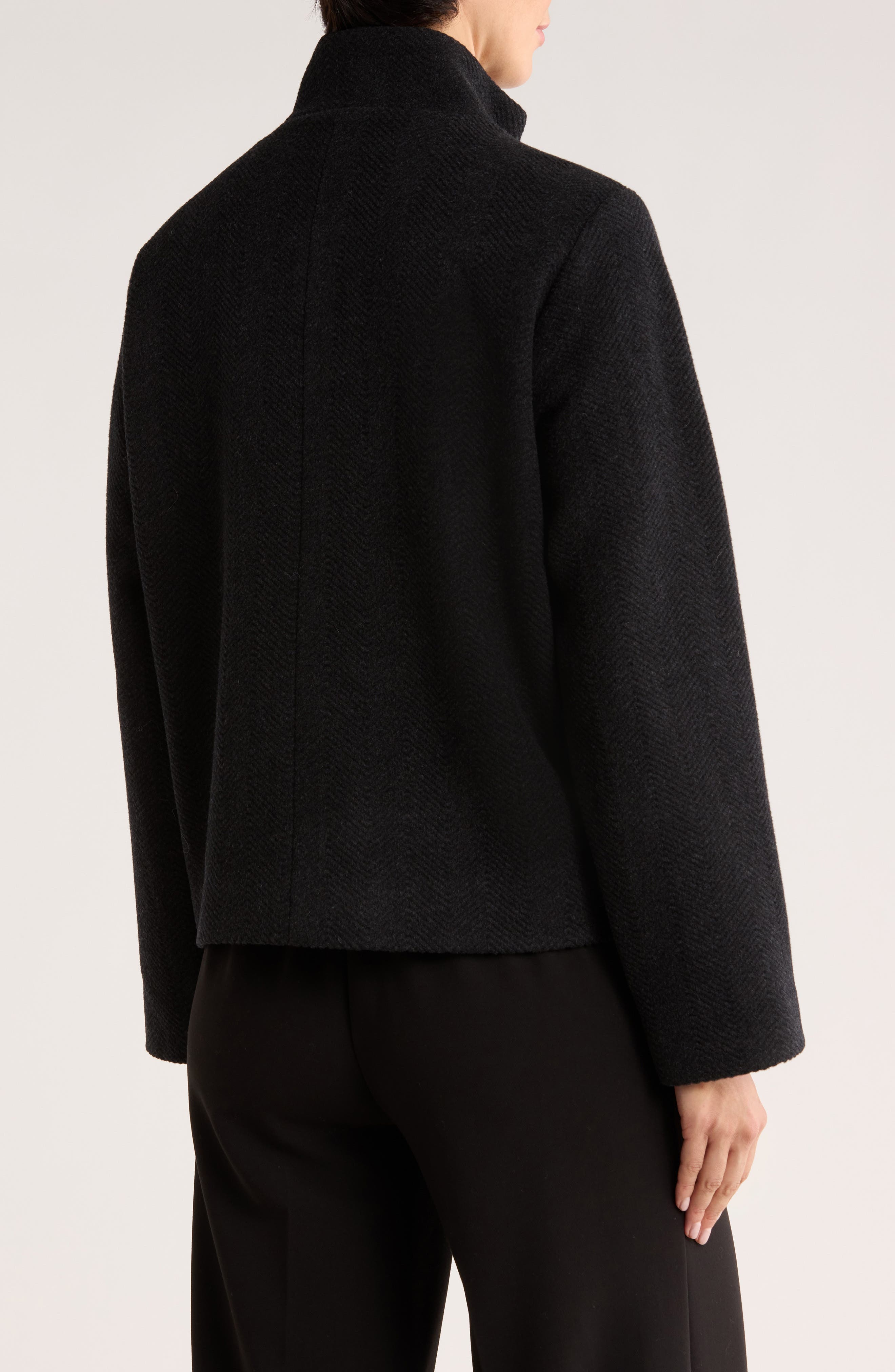 High Collar Short Wool Coat - image 2