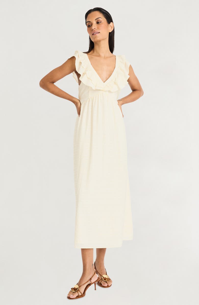 The Good Journey Whimsy Tie Back Woven Dress, Alternate, color, Ivory