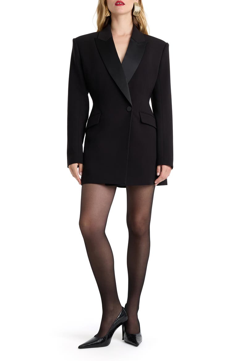 Courtney Tuxedo Minidress, Main, color, BLACK