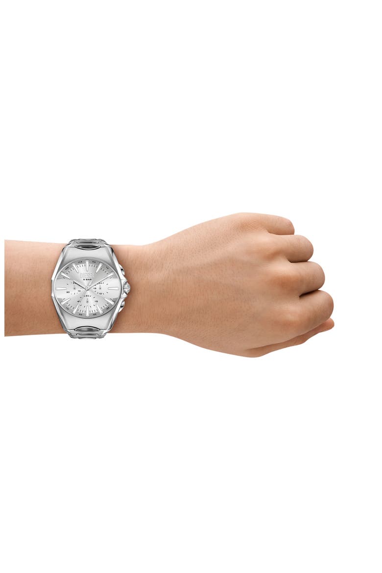 D-Curve Chronograph Stainless Steel Watch, Alternate, color, SILVER
