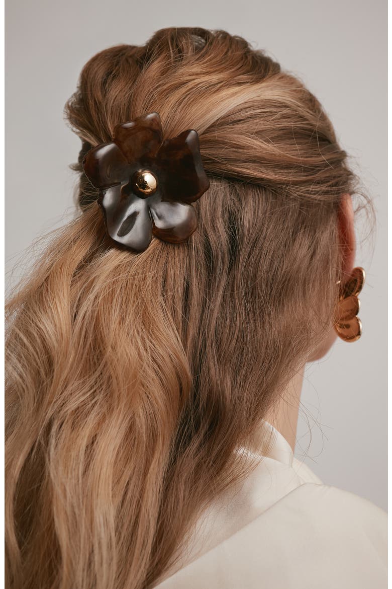 Medium Eden Resin Cuff Ponytail Holder, Alternate, color, TORTOISE