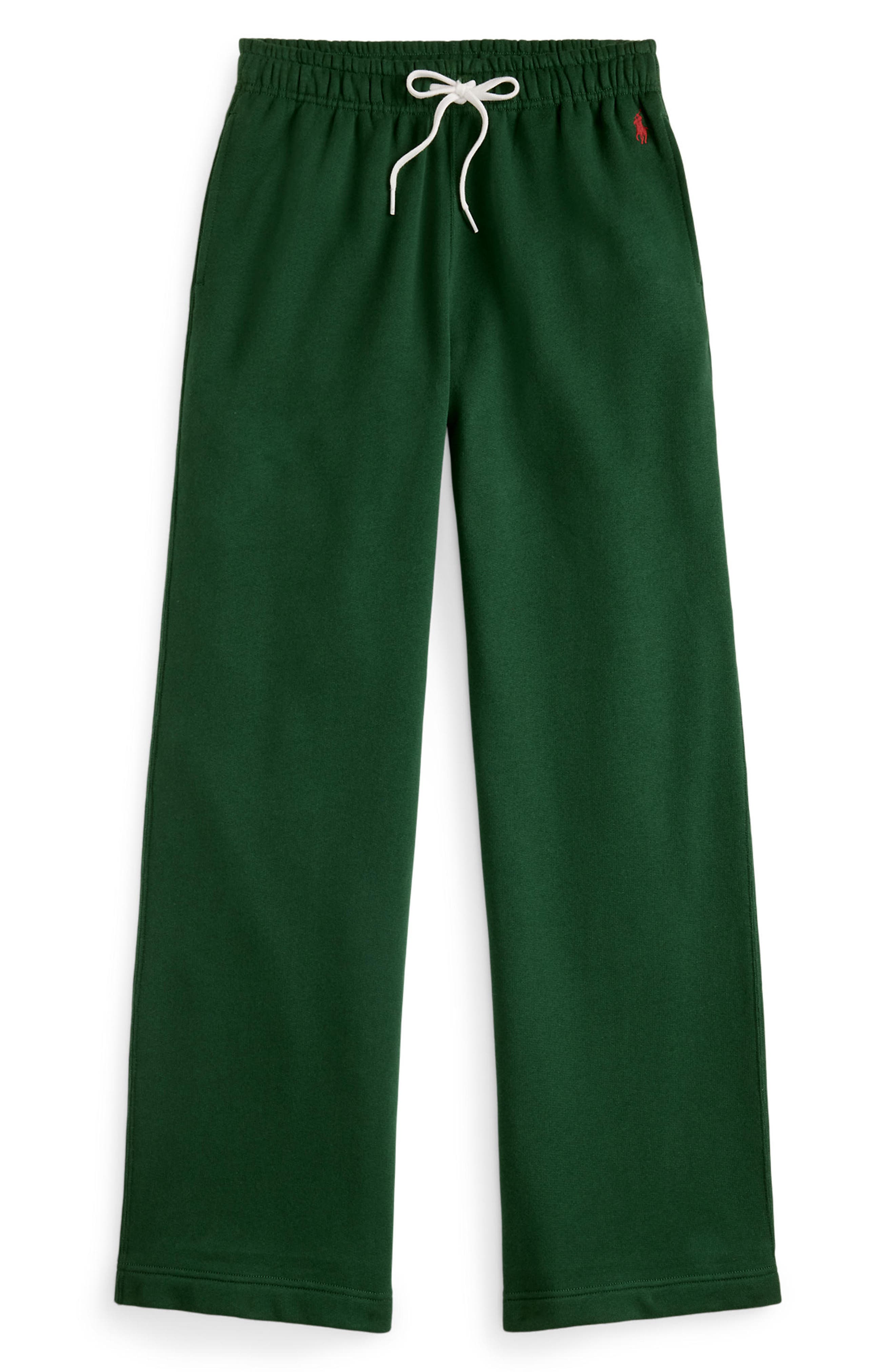 Polo Ralph Lauren Wide Leg Cotton Blend Fleece Sweatpants (Women
