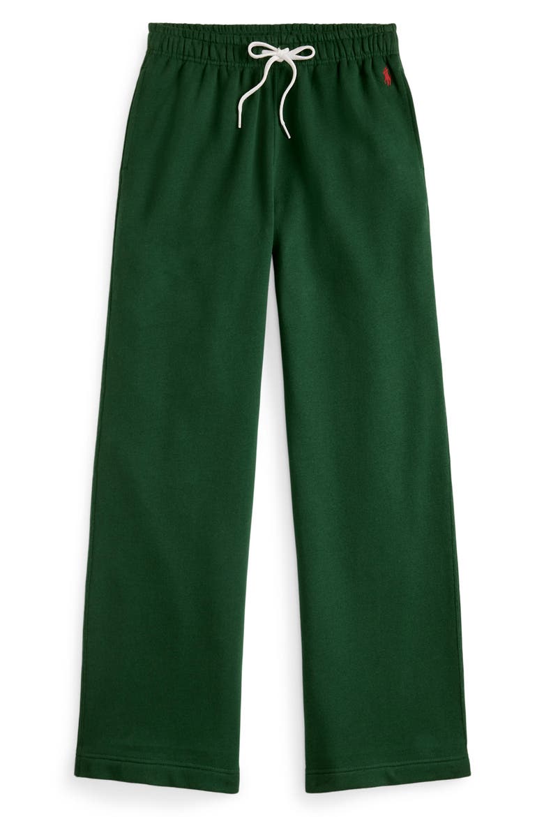 Wide Leg Cotton Blend Fleece Sweatpants, Alternate, color, NORTHWEST PINE