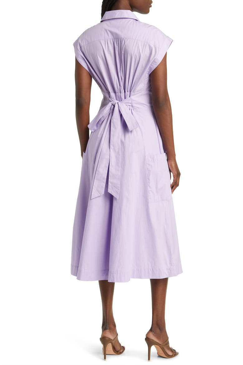 Short Sleeve Cotton Midi Shirtdress, Alternate, color, LILAC