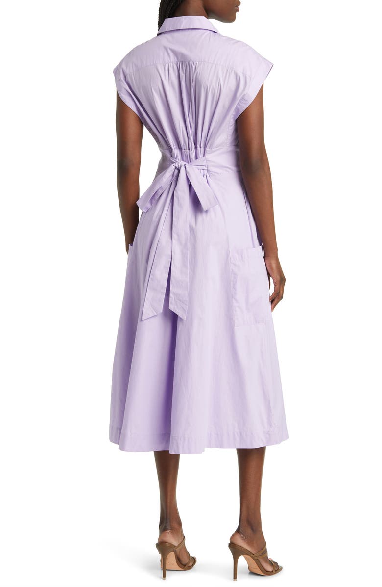 Du Paradis Short Sleeve Cotton Midi Shirtdress, Alternate, color, 